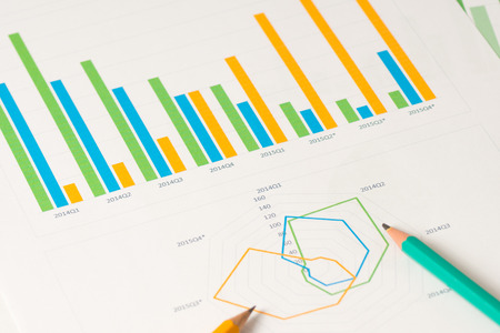 multi color bar and radial charts with two pensils