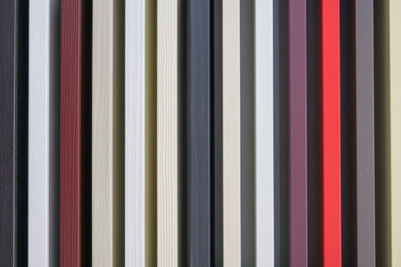 vertical colorful kitchen facade wooden samples