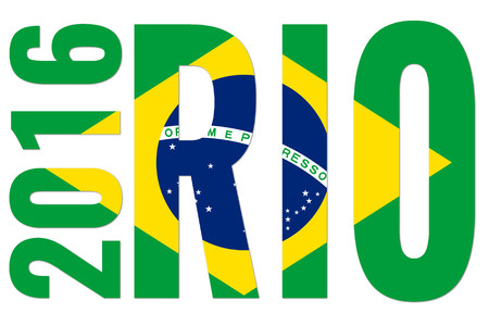 rio 2016 - brazil flag on white backgroundのeditorial素材