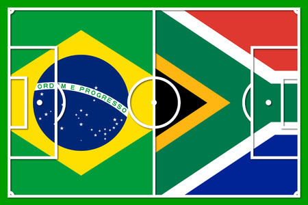 brazil south africa - football field outlineの写真素材