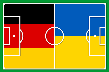 germany ukraine - football field outlineの写真素材
