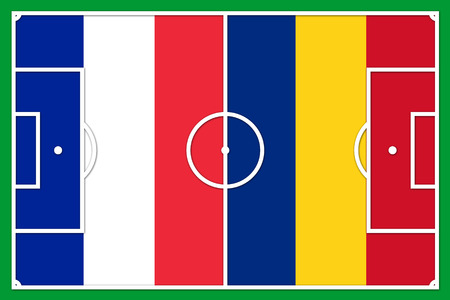 france romania - football field outlineの写真素材