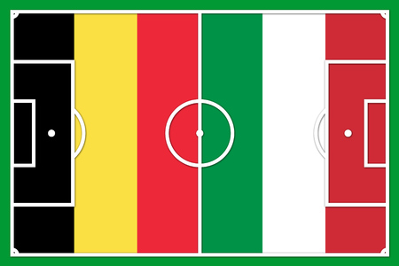 belgium italy - football field outlineの写真素材