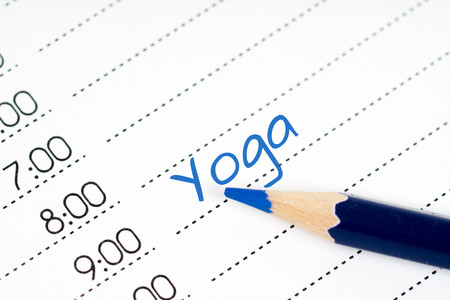day schedule yoga with pencilの写真素材