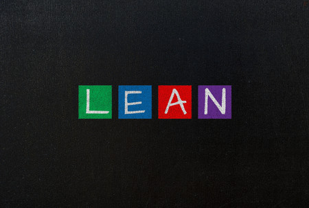 lean on black chalk board conceptの写真素材