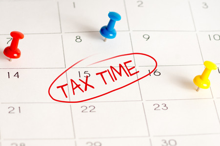 tax time, calendar, pinsの写真素材