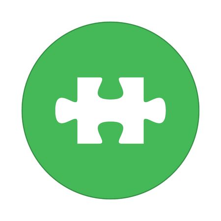 puzzle piece, flat round iconのイラスト素材