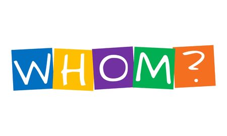 whom, question in colorful rotated squaresのイラスト素材