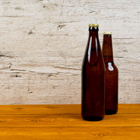 two bottles on tableの写真素材