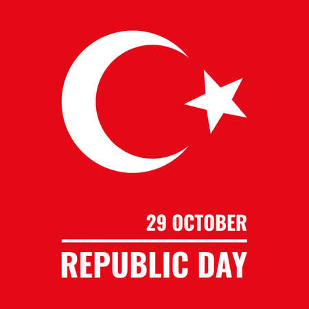 turkey republic day, red greeting cardのイラスト素材