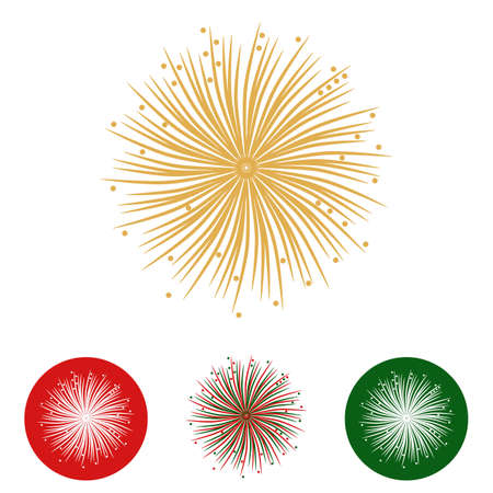 fireworks 107, christmas colored, flat design iconsのイラスト素材
