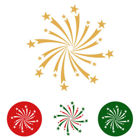 fireworks 103, christmas colored, flat design iconsのイラスト素材