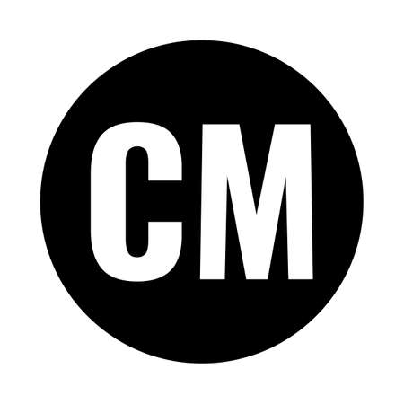 cyber monday round icon, CM acronym in black circleのイラスト素材