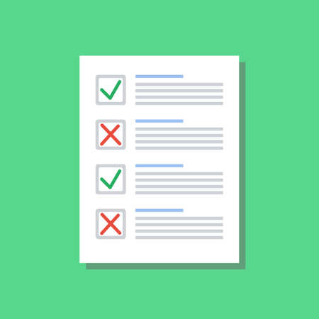 vote list with selected choice, flat designのイラスト素材