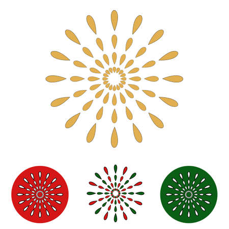 fireworks 104, christmas colored, flat design iconsのイラスト素材