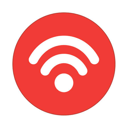 wifi, round flat iconのイラスト素材