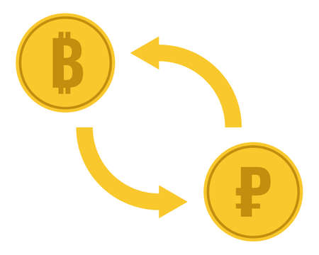 bitcoin to ruble exchange, vector illustrationのイラスト素材
