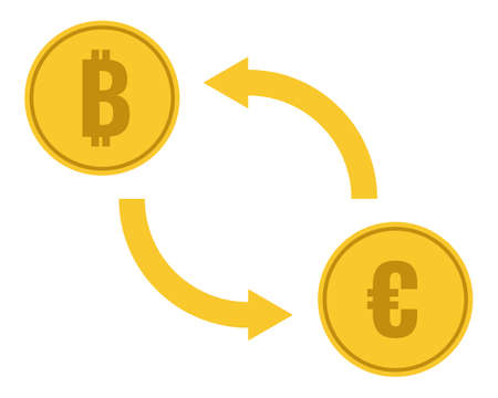 bitcoin to euro exchange, vector illustrationのイラスト素材