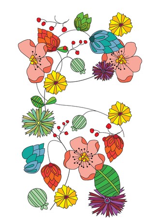 Illustrated flowersのイラスト素材