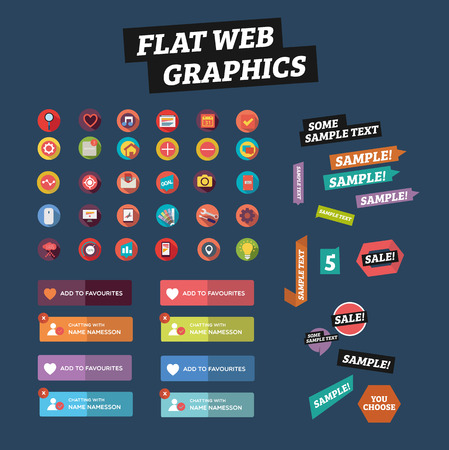 Flat web graphicsのイラスト素材