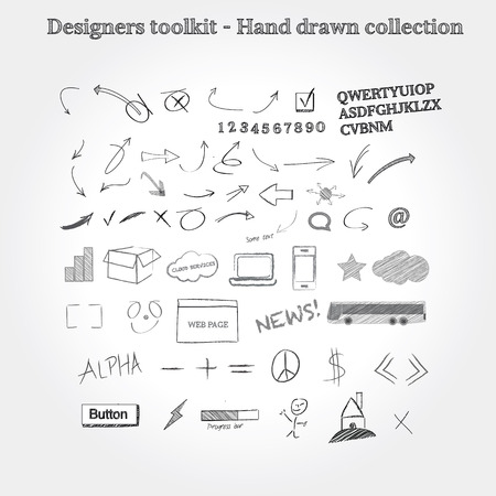 Designers toolkit - Hand drawn collectionのイラスト素材