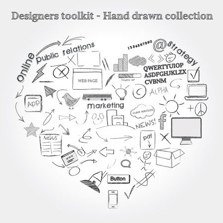Designers toolkit - Hand drawn collectionのイラスト素材