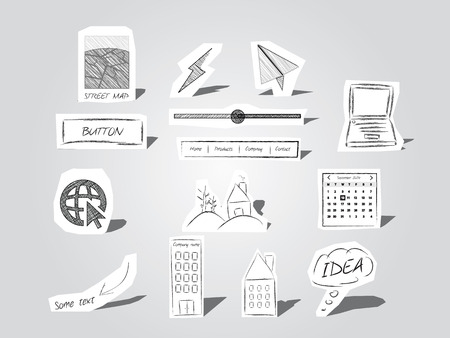 Paper cutout symbolsのイラスト素材