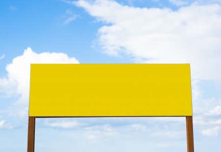 An image of empty yellow boardの写真素材