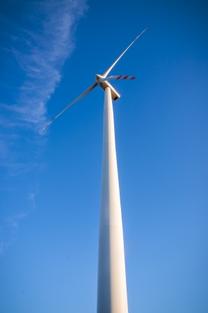An image of windturbines at duskの写真素材