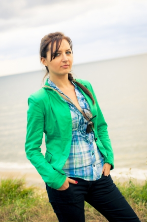 an image of girl portrait outdoorの写真素材