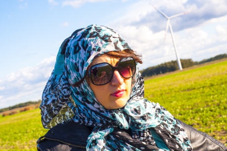 An image of muslim girl wearing higabの写真素材