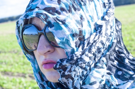An image of muslim girl wearing higabの写真素材