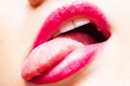 An image of pink lipsの写真素材