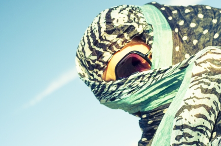 An image of muslim girl wearing higabの写真素材