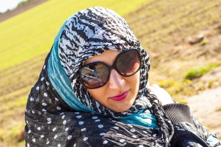 An image of muslim girl wearing higabの写真素材