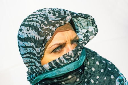 An image of muslim girl wearing higabの写真素材