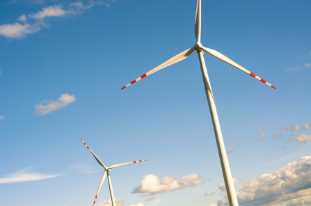 An image of windturbine on sunny dayの写真素材