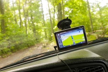 Navigation system direct to the forestの写真素材
