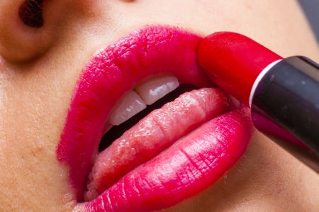 An image of pink lipsの写真素材