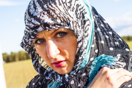 An image of muslim girl wearing higabの写真素材