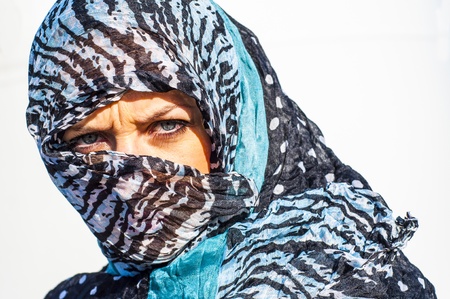 An image of muslim girl wearing higabの写真素材