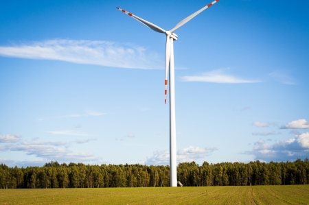 An image of windturbine on sunny dayの写真素材