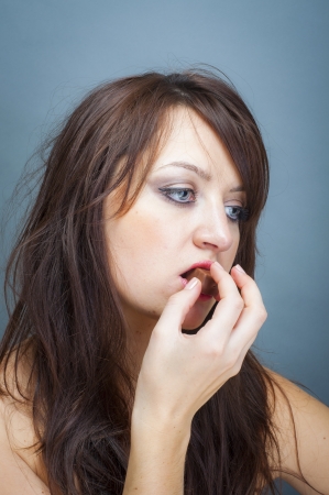 An image of Sexy girl with a chocolate の写真素材