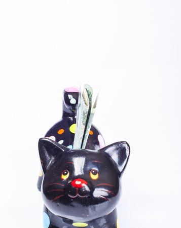 An image of Money box with polish zloty banknoteの写真素材