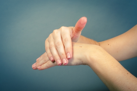 an image of female hand isolatedの写真素材