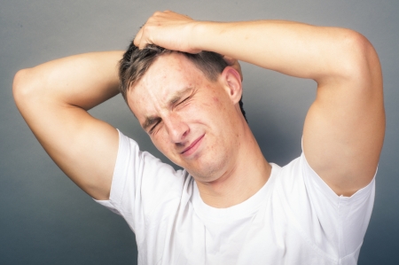 an image of stressed manの写真素材