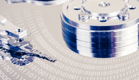 An image of hard drive close up