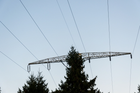 An image of high voltage lineの写真素材