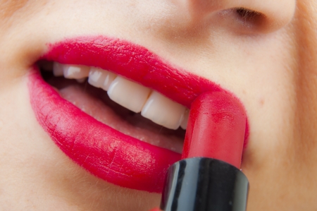 An image of pink lipsの写真素材