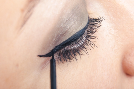 An image of girl making upの写真素材